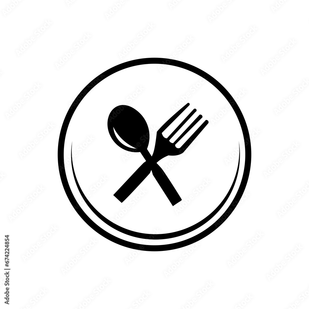 Fork, knife, plate and spoon. Menu symbol. Restaurant icon. Food, plate, fork, knife, spoon, cutlery icon set. Fork, knife, plate and spoon. Menu symbol. Restaurant icon. Food, plate, fork, knife, spoon, cutlery icon set.