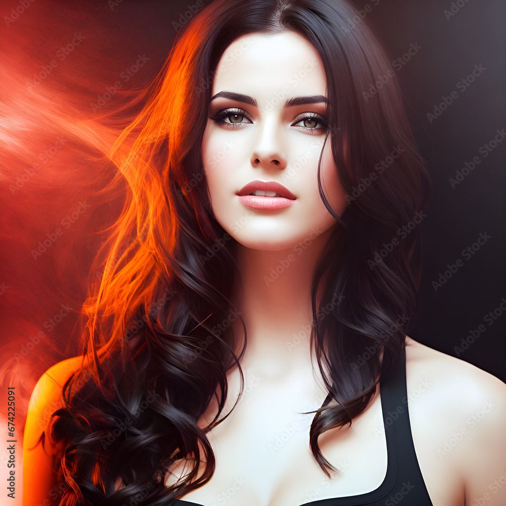 Brunette woman with professional make-up Brunette woman with professional make-up