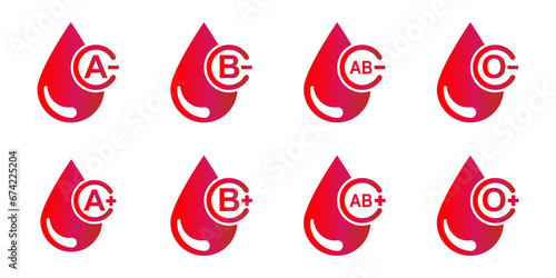 blood icon. human blood types, signs and symbols. stock vector