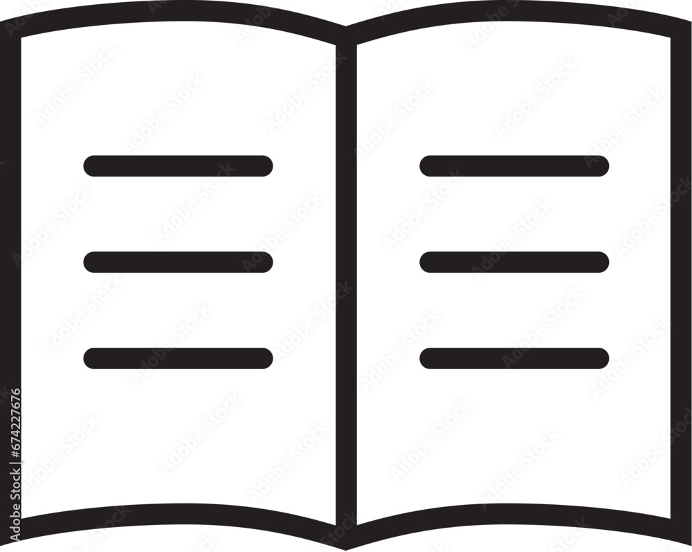 シンプルな本のアイコン。開いた本、漫画、コミック。Simple open book icon pictogram illustration. book symbol. Vector. ebook icon