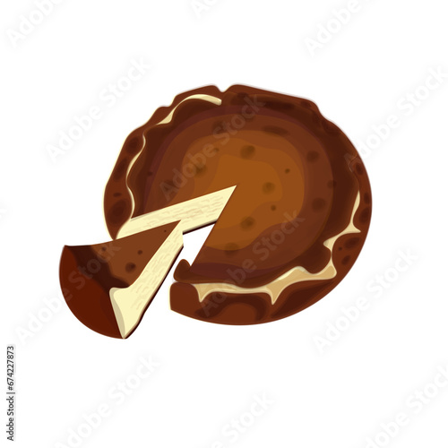 San Sebastian Basque Cheesecake illustration logo