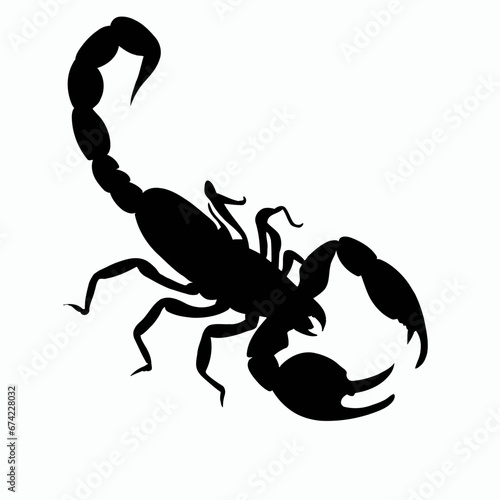 Vector Silhouette of Scorpion, Stingy Scorpion Graphic for Arachnid and Wildlife Themes