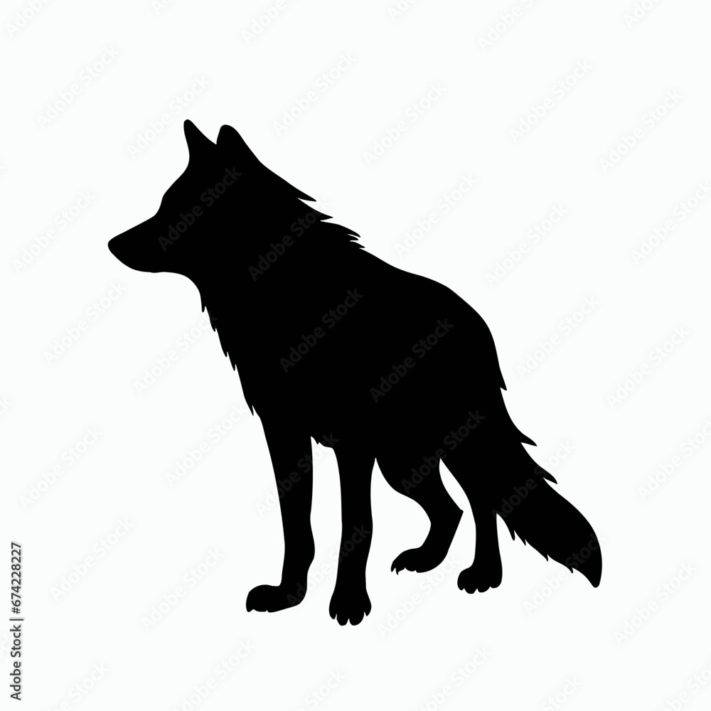 Vector Silhouette of Wolf, Wild Wolf Graphic for Nature and Wildlife Themes