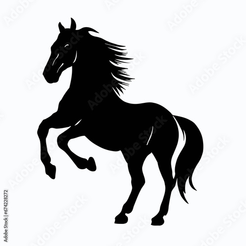 Vector Silhouette of Horse  Galloping Horse Illustration for Equestrian and Nature Themes