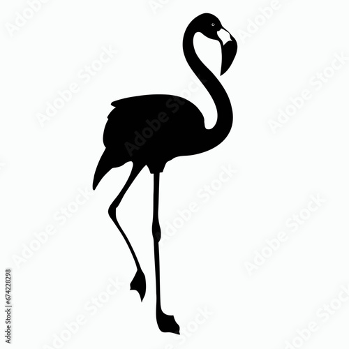 Vector Silhouette of Flamingo  Pink Flamingo Graphic for Tropical and Bird Concepts