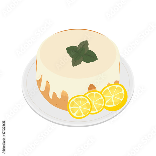 Logo illustration Vector of lemon chiffon cake