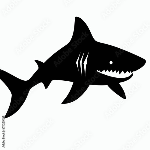 Vector Silhouette of Shark  Fierce Shark Graphic for Underwater and Ocean Designs