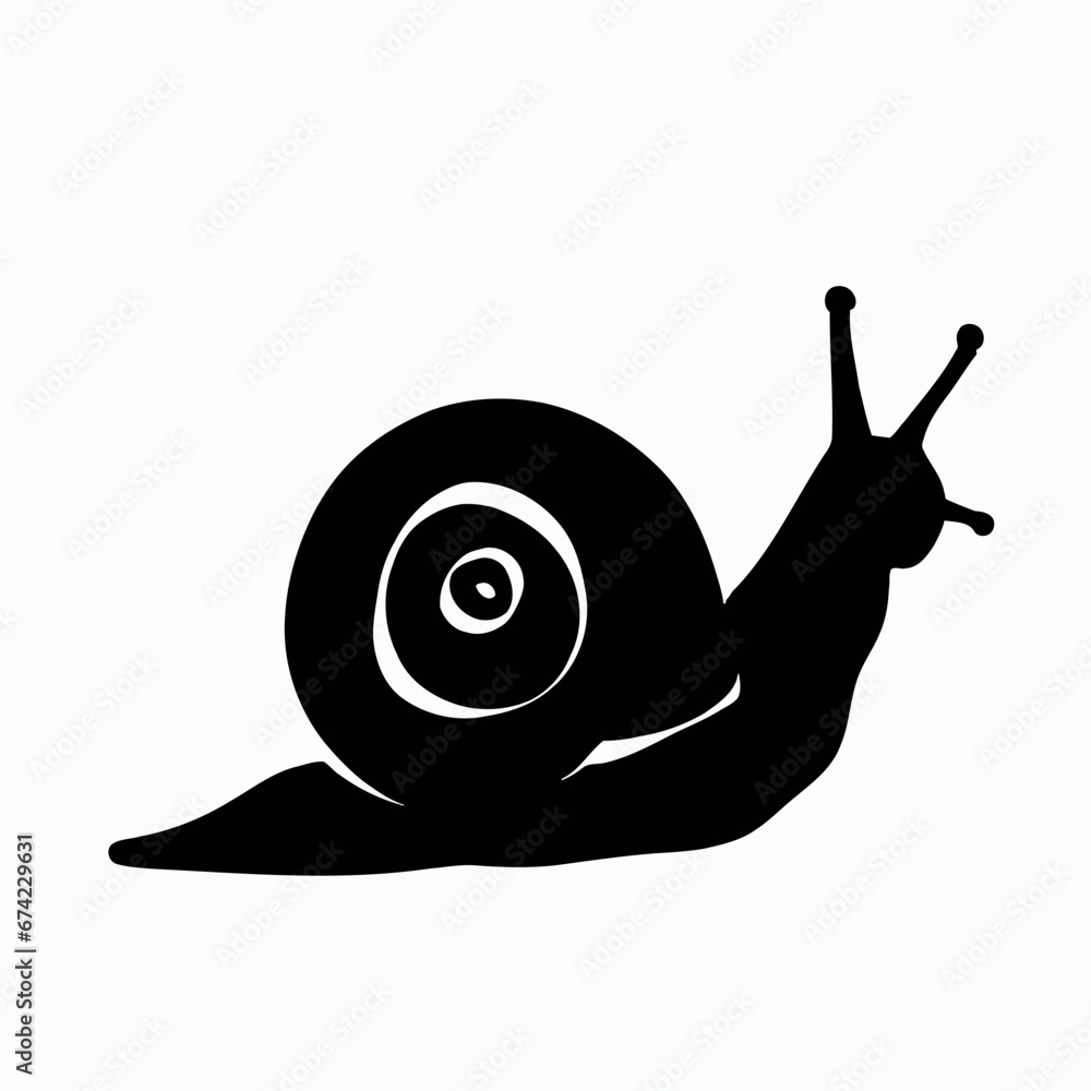 Vector Silhouette of Snail, Slow Snail Graphic for Nature and Wildlife Concepts Vector Silhouette of Snail, Slow Snail Graphic for Nature and Wildlife Concepts
