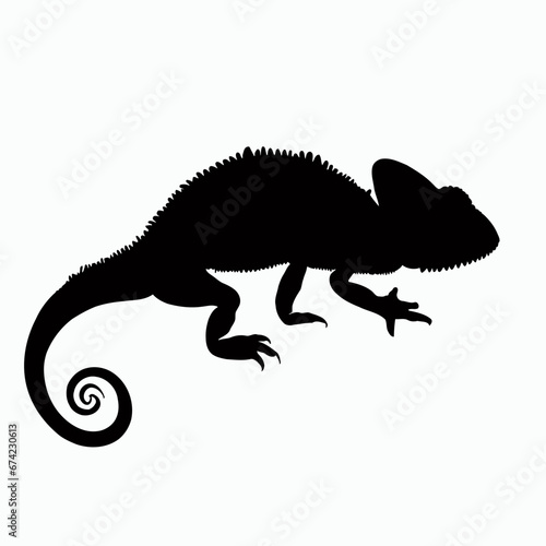 Vector Silhouette of Chameleon  Colorful Chameleon Graphic for Reptile and Wildlife Concepts