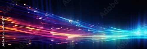 colorful glowing optical fiber, generative AI