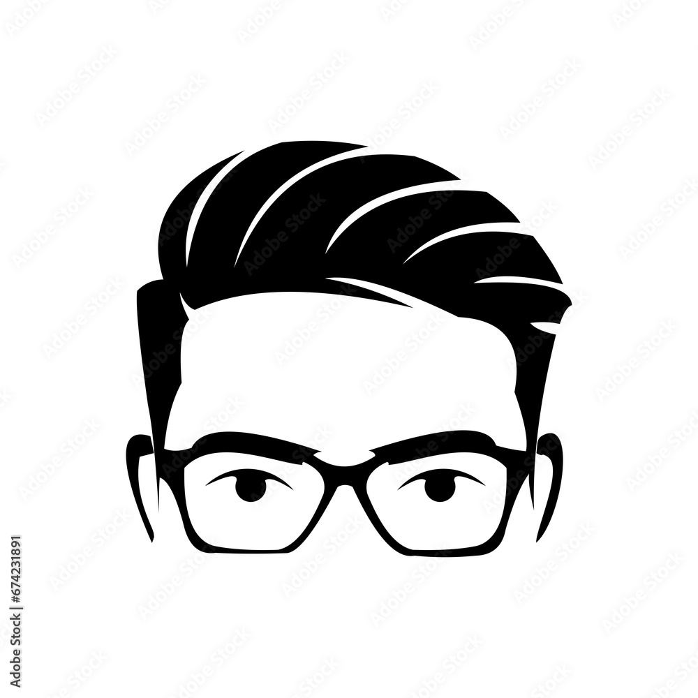 man face logo design with glasses, geek logo design. man face logo design with glasses, geek logo design.