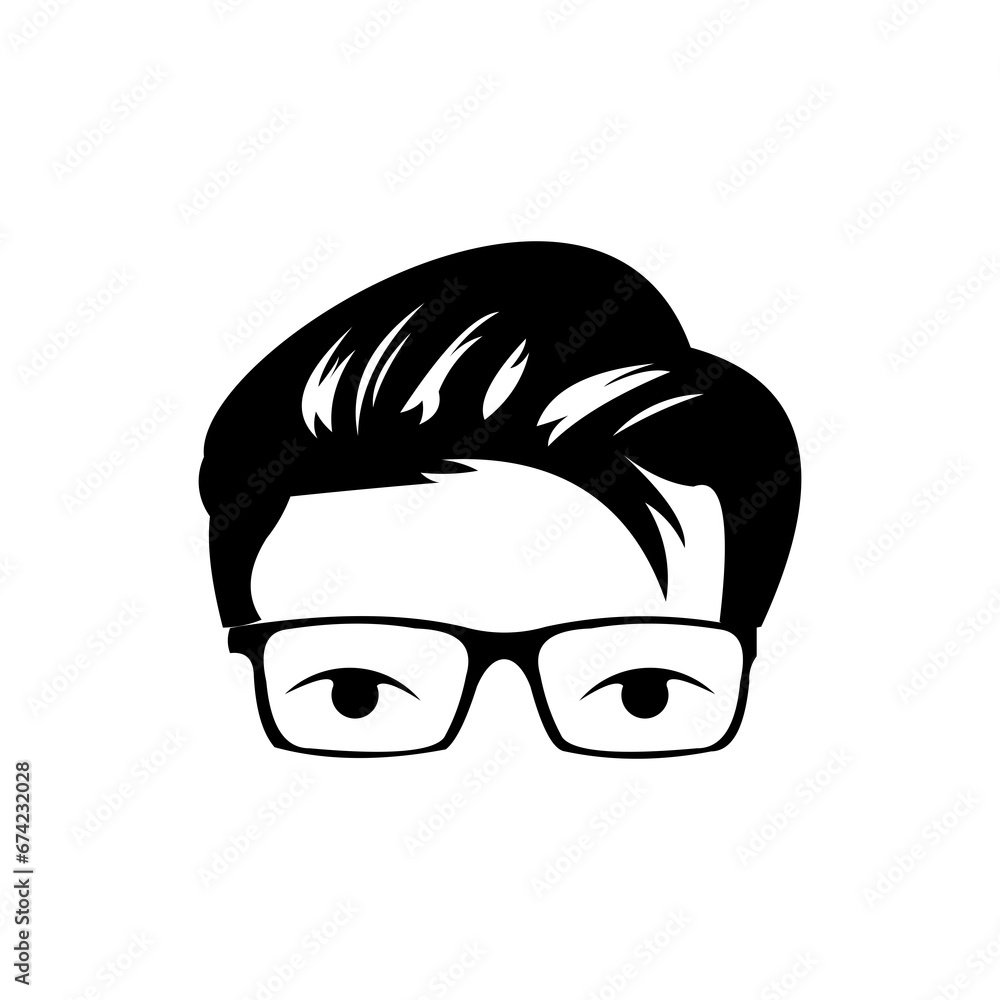 man face logo design with glasses, geek logo design. man face logo design with glasses, geek logo design.