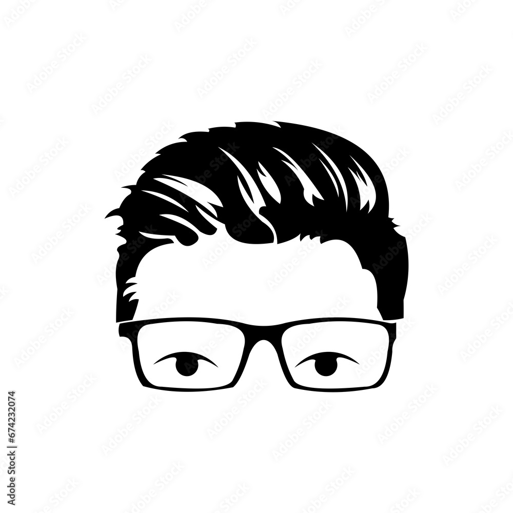 man face logo design with glasses, geek logo design. man face logo design with glasses, geek logo design.