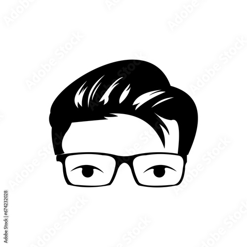 man face logo design with glasses, geek logo design.