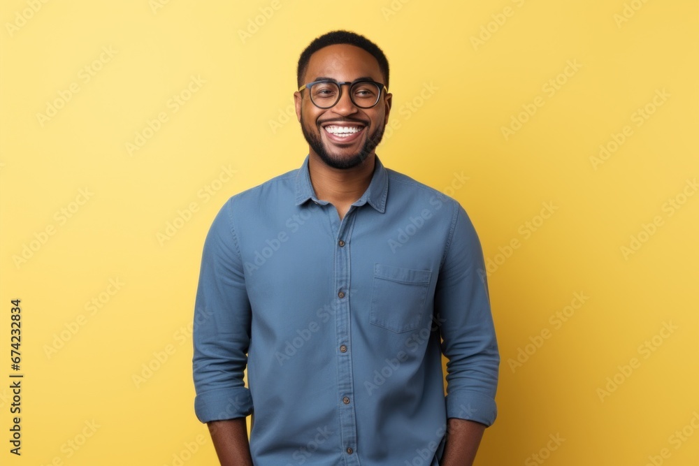 Black man smiling standing portrait Black man smiling standing portrait