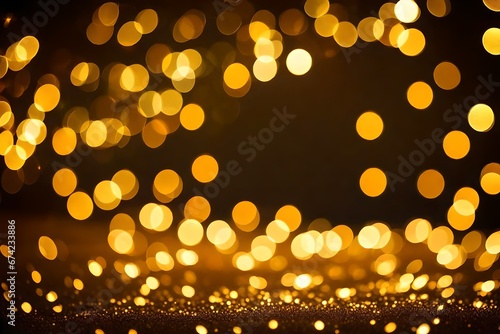 gold christmas lights and blur 