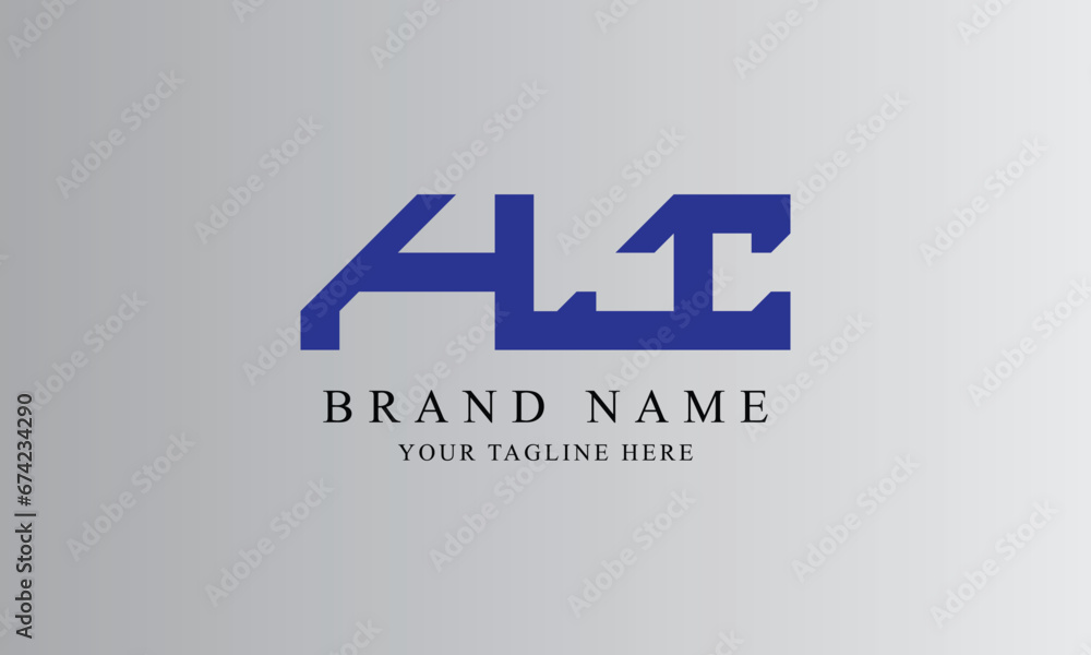Obraz premium HI blue creative brand minimal logo designs with gray white background template 