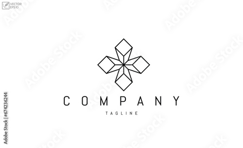 Line logo design business minimalist. modern logo design flat - vector