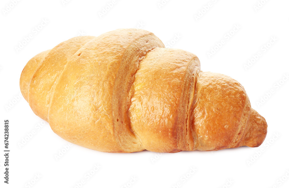 One delicious fresh croissant isolated on white