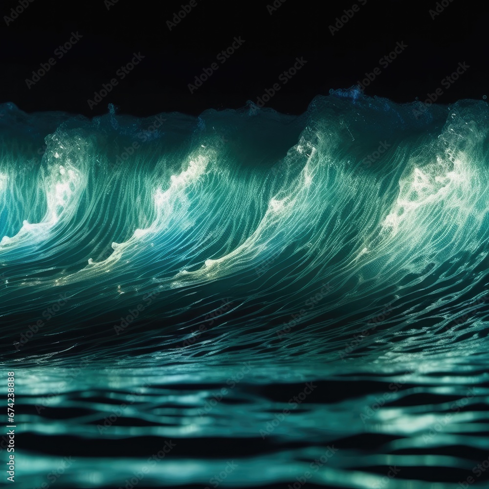 Captivating Close-up: The Electrifying Curl of a Wave Unleashes its Surging Energy