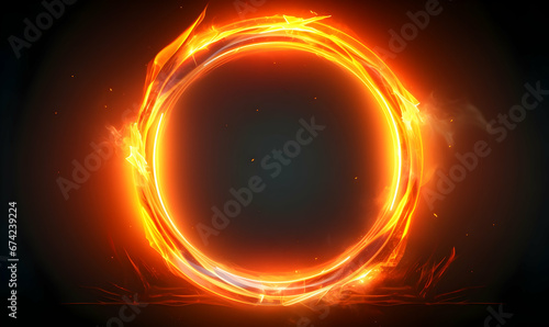 Ai generated texture of fire on a black background, fire flame, burning fire on a dark area, fire background, fire frame, fire flames background