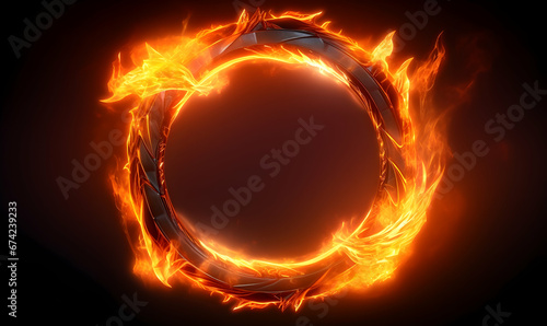 Ai generated texture of fire on a black background, fire flame, burning fire on a dark area, fire background, fire frame, fire flames background