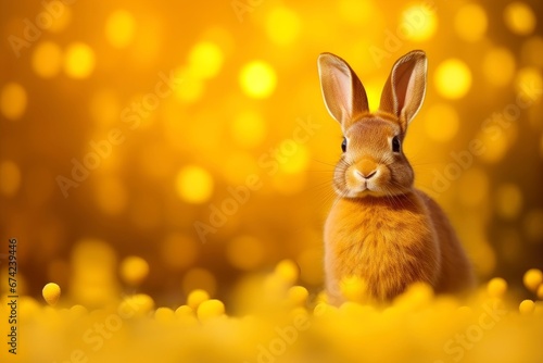 Close-up of cute rabbit with beautiful bokeh background © AITTHIPHONG