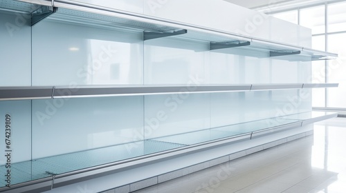 Desolate Shelves: A Captivating Snapshot of an Empty Store Display