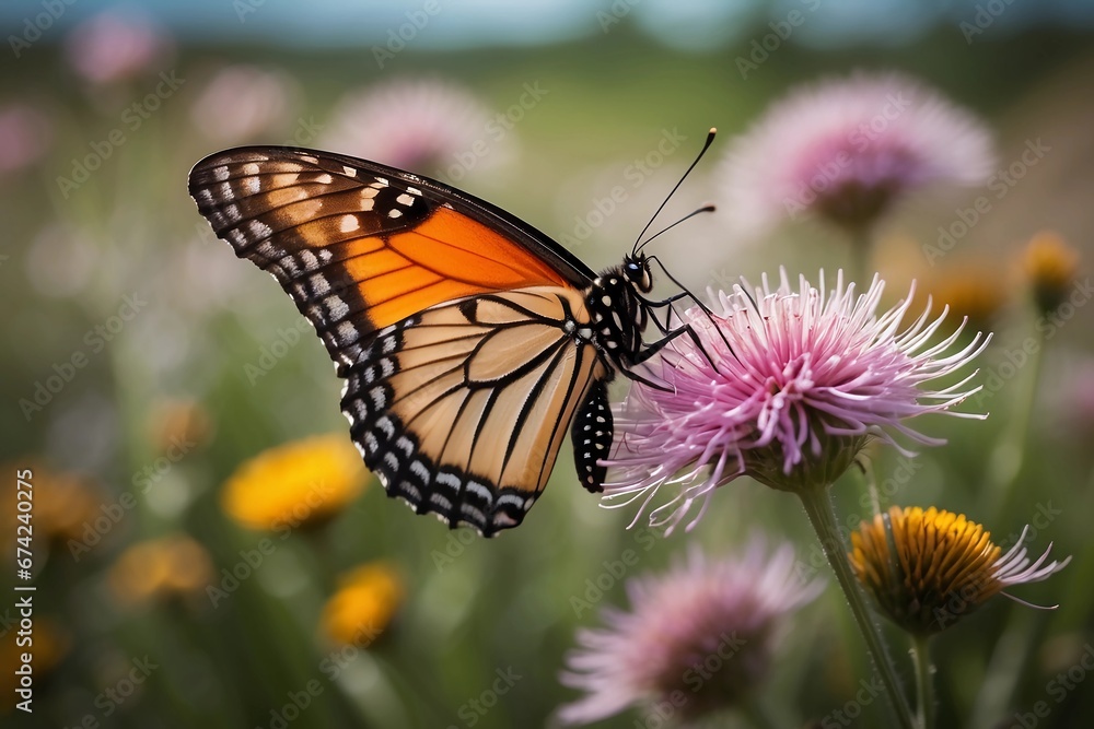 Delicate Butterfly Amidst Countryside Tranquility Delicate Butterfly Amidst Countryside Tranquility