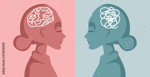 Adult Woman Dealing with Mental Health Problems Vector. Conceptual Illustration

Person recovering from an anxious state of mind with proper therapy
