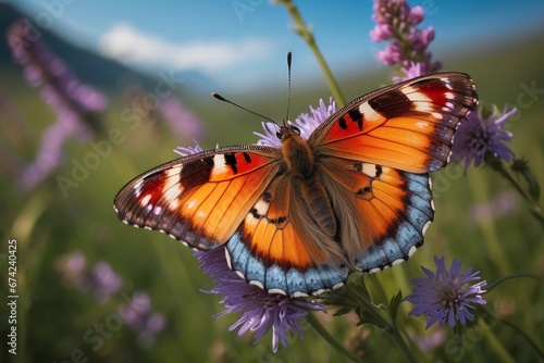 Delicate Butterfly Amidst Countryside Tranquility © Anisgott
