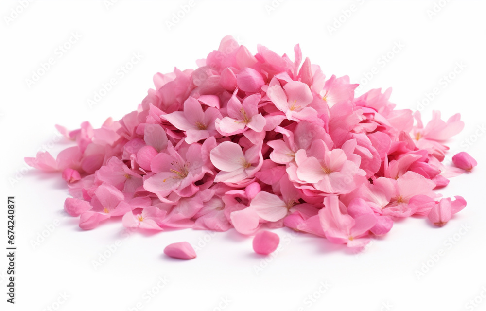 Cherry Blossom Petal Pile Pink isolated on a white background