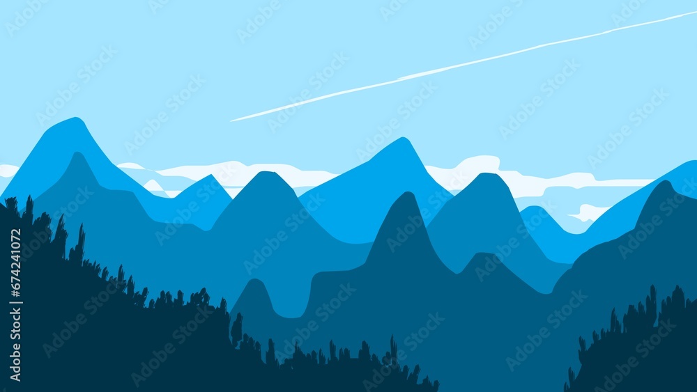 4k color mountain flat background