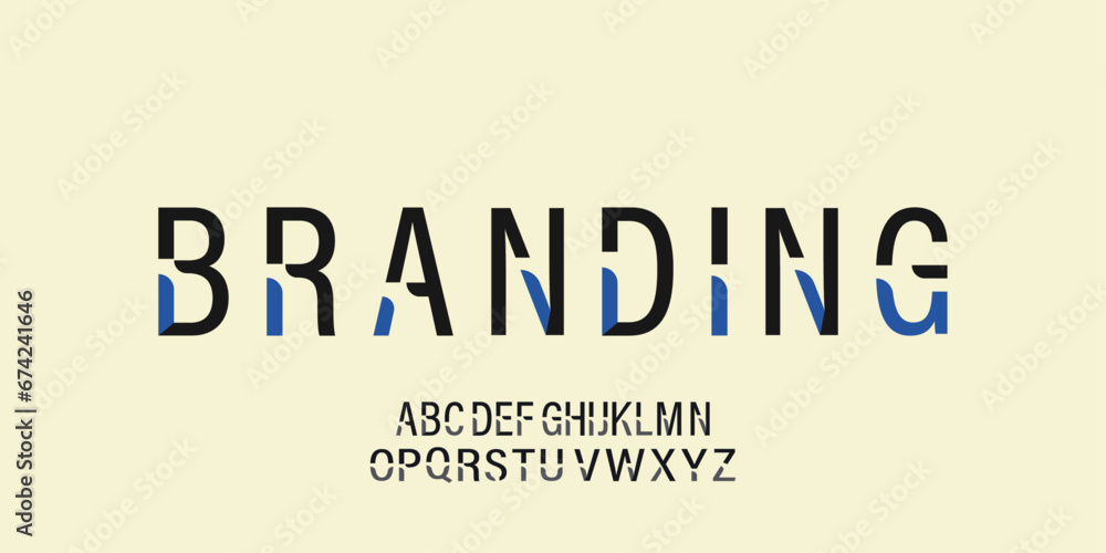 Modern font with all the letters of the alphabet for brand logos that allows unique customization