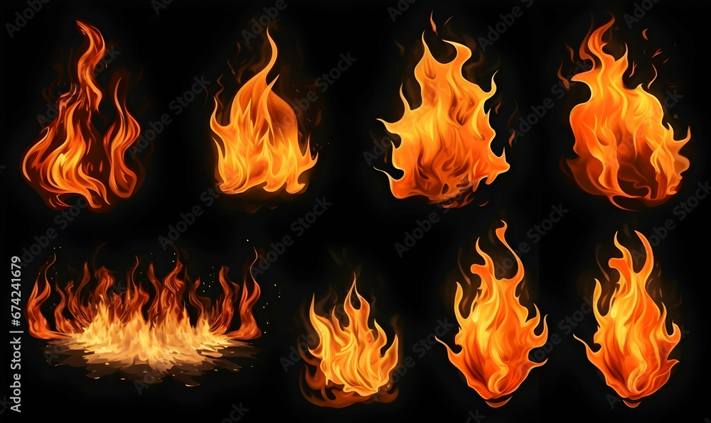 Ai generated texture of fire on a black background, fire flame, burning fire on a dark area, fire background, fire frame, fire flames background Ai generated texture of fire on a black background, fire flame, burning fire on a dark area, fire background, fire frame, fire flames background