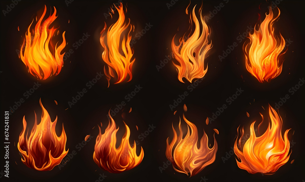 Ai generated texture of fire on a black background, fire flame, burning fire on a dark area, fire background, fire frame, fire flames background Ai generated texture of fire on a black background, fire flame, burning fire on a dark area, fire background, fire frame, fire flames background