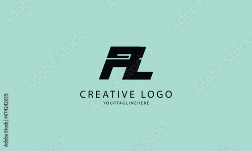 AL black minimal professional creative minimalist brand logo design with yellow background.