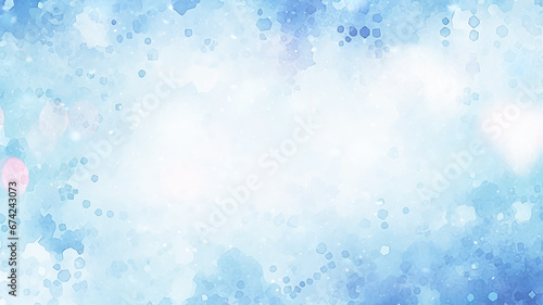 watercolor blue and white gradient, abstract winter background, light cold copy space design blank greeting form © kichigin19