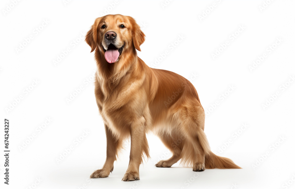 Golden retriever dog on isolated