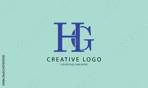 GH HG BLUE minimal professional creative minimalist brand logo design with yellow background 