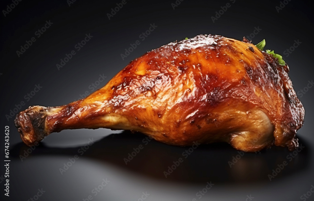 Grilled Chicken Leg Isolated on a white background Grilled Chicken Leg Isolated on a white background