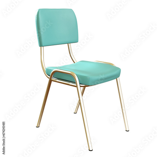 green plastic chair isolated