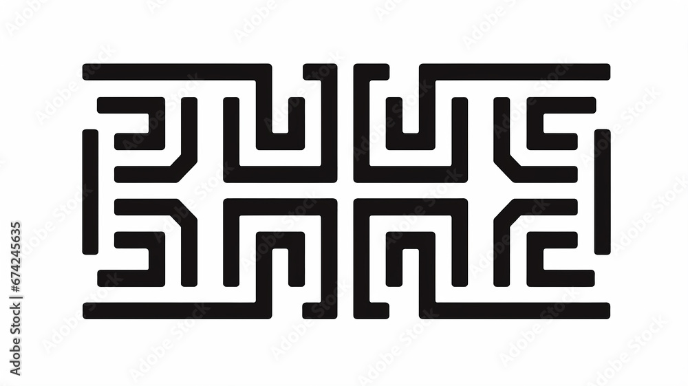 logo symbol rectangular maze on a white background isolated