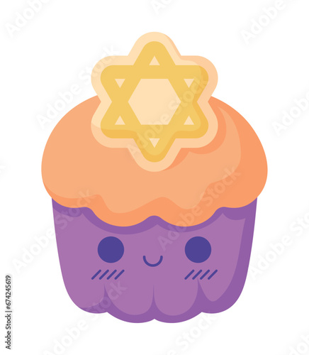 hanukkah kawaii cupcake
