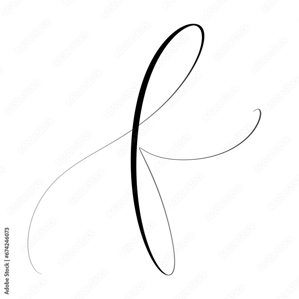 elegant hand lettering calligraphy of lowercase letter F elegant hand lettering calligraphy of lowercase letter F