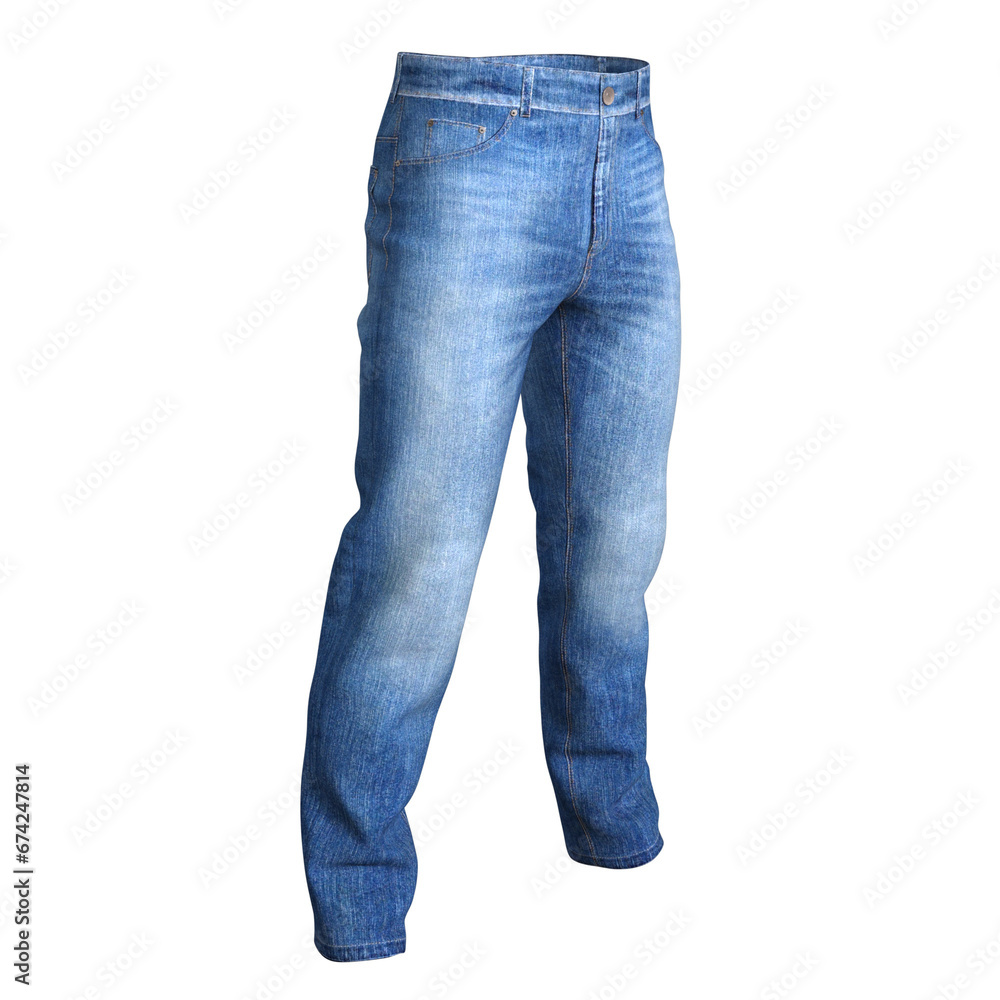 Jeans Pants poses with color variation Cloth Fashion 3D render isolated illustration Jeans Pants poses with color variation Cloth Fashion 3D render isolated illustration