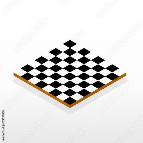 Illustration vector graphic of isolated isometric chess board.