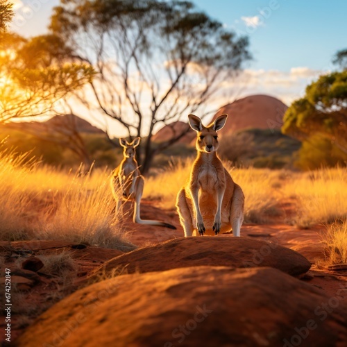  Kangaroos in the Australian outback