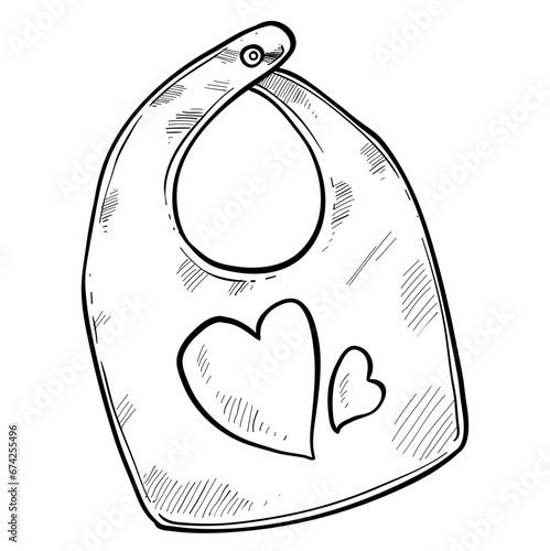 Baby bib handdrawn illustration