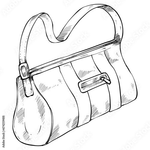 Duffle bag handdrawn illustration